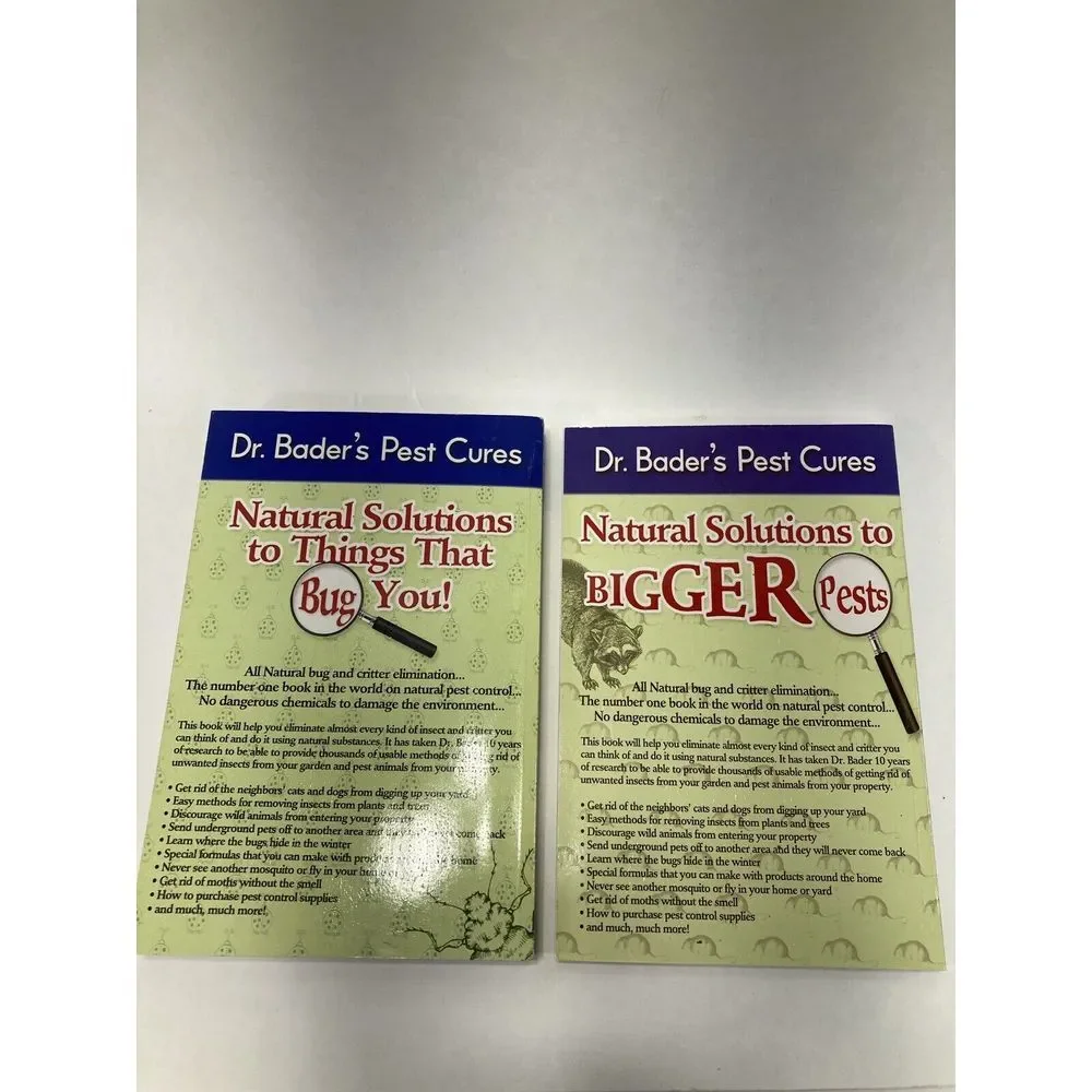 2 Dr Bader's Pest Cures Paperback Book Natural‎ Solutions to Things that Bug You